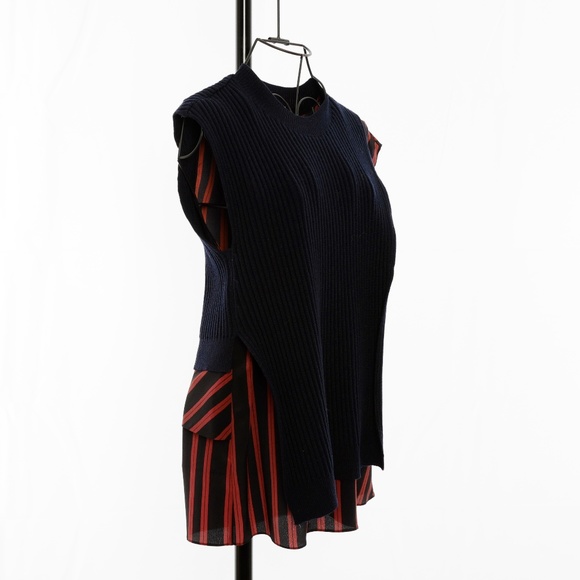 3.1 Phillip Lim Sweater/Printed Silk Ruffle Tank - Picture 3 of 9